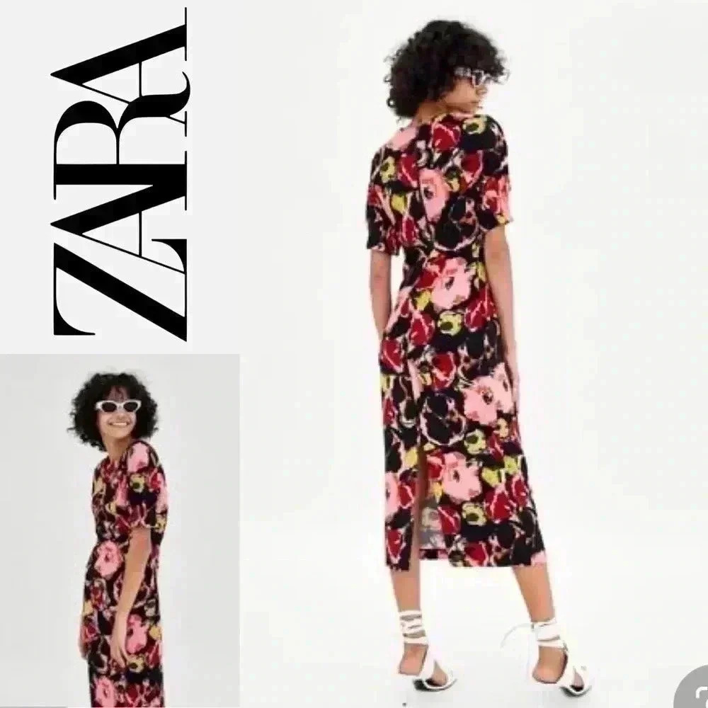 BNWOT Zara Women’s floral midi  dress size M